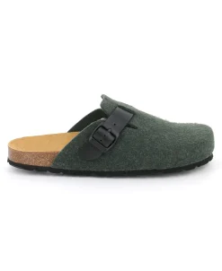 GRUNLAND ROBI CB0185 pino verde ciabatte uomo feltro fibbia plantare anatomico