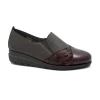 GRUNLAND RYSA SC5565 bordò scarpe donna zeppetta elastici pelle