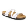 GRUNLAND SARA CB4016 bianco ciabatte donna anatomiche fibbie