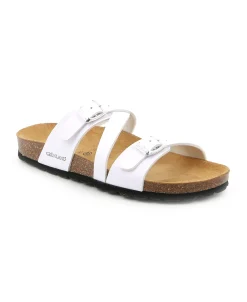 GRUNLAND SARA CB4016 bianco ciabatte donna anatomiche fibbie