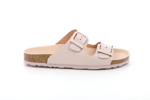 GRUNLAND SARA CB0966 cipria rosa ciabatte donna birk fibbie pelle anatomiche