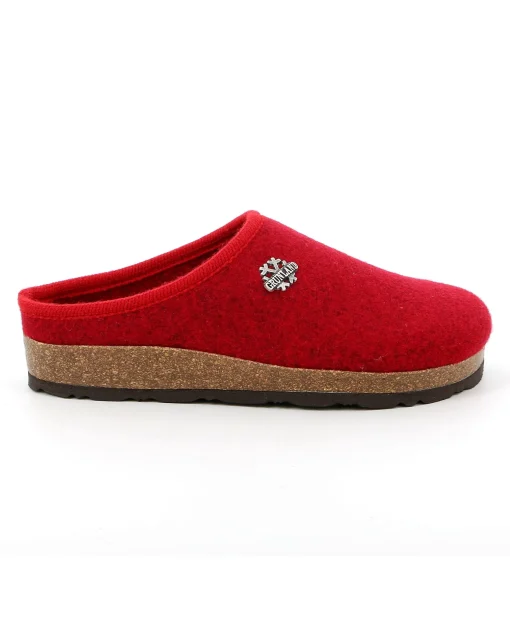 GRUNLAND SARA CB0169 Love rosso ciabatte donna plantare feltro lana