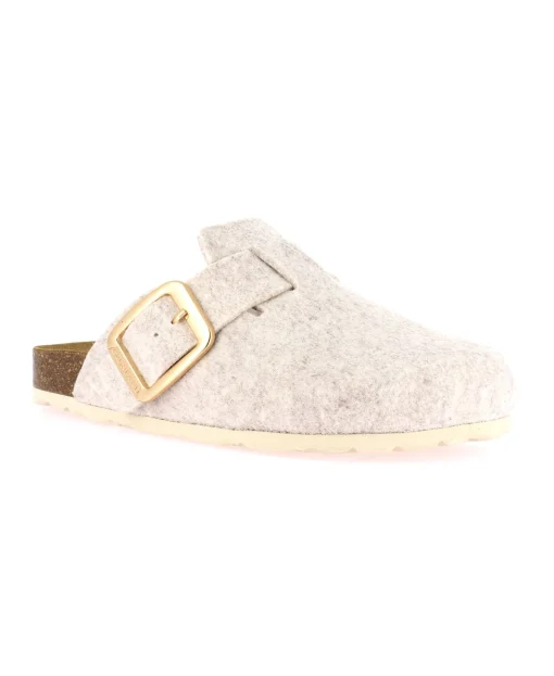 GRUNLAND SARA CB3092 marmo grigio beige ciabatte donna feltro plantare re-soft