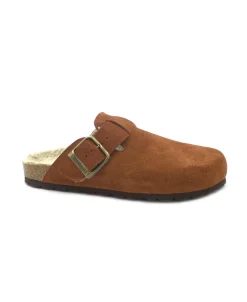 GRUNLAND SARA CB2225 mattone ciabatte donna plantare re-soft lana fibbia