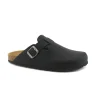 GRUNLAND SARA CB7019 nero ciabatte donna pelle plantare fibbia punta chiusa