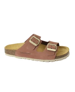 GRUNLAND SARA CB0003 rosa antico ciabatta donna sughero pelle fibbie birk
