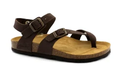 GRUNLAND SARA SB0917 testa di moro marrone sandalo infradito fibbie