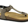 GRUNLAND SARA SB0215 tortora sandali donna infradito pelle tipo birk