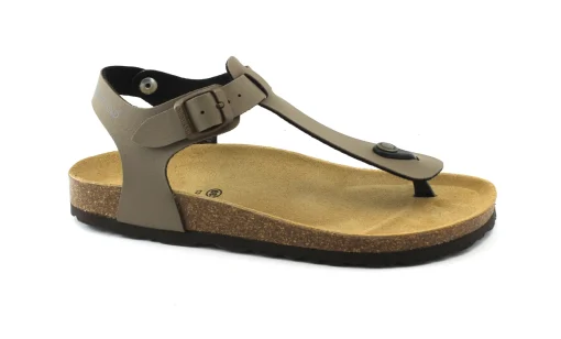 GRUNLAND SARA SB0215 tortora sandali donna infradito pelle tipo birk