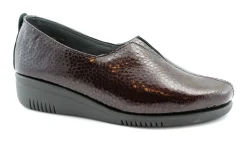 GRUNLAND SIRA SC3991 bordò rosso scarpe donna slip on zeppetta vernice montante