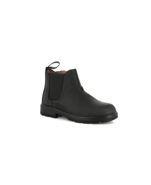 GRUNLAND STAT PO2051 nero nero stivaletti bambino beatles pelle elastici zip