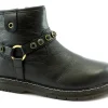 GRUNLAND TABA PO1642 Nero 35/38 stivaletti bambina zip laterale pelle borchie