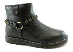 GRUNLAND TABA PO1642 Nero 35/38 stivaletti bambina zip laterale pelle borchie