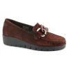 GRUNLAND TAFA SC5601 bordò scarpe donna mocassini catena camoscio zeppa elastici
