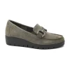 GRUNLAND TAFA SC5584 taupe scarpe donna mocassini zeppa morsetto camoscio elastici