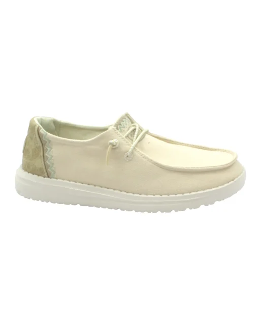 HEY DUDE WENDY TEMPE gypsum bianco scarpe donna sneakers lacci