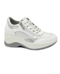 IGI&CO 5655700 bianco scarpe donna sneakers lacci zip pelle lacci memory foam