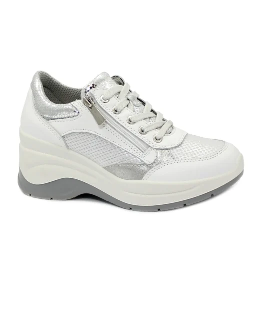 IGI&CO 5655700 bianco scarpe donna sneakers lacci zip pelle lacci memory foam