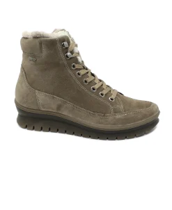 IGI&CO 6659022 fango beige donna scarpe scarponcino lacci gore-tex pelo