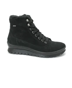 IGI&CO 6659011 nero donna scarpe scarponcino lacci gore-tex pelo