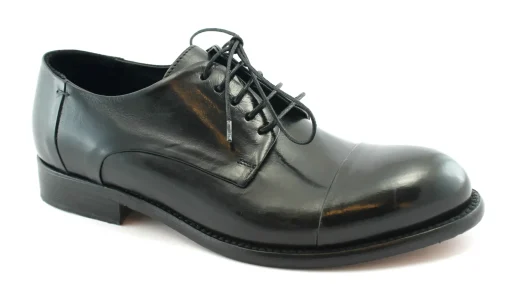 J.P. DAVID 36526/7 nero scarpe uomo pelle derby puntale elegante made in Italy