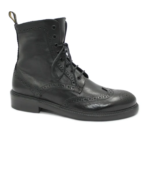 J.P. DAVID CANDY 37340 nero scarpe uomo stivaletto anfibio pelle lacci zip