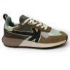 KAOTICO AQ002 VANCOUVER wood beige verde scarpe uomo sneakers lacci pelle