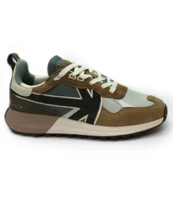 KAOTICO AQ002 VANCOUVER wood beige verde scarpe uomo sneakers lacci pelle