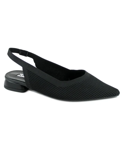 KEYS 10663 black nero scarpe donna ballerina tessuto punta