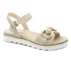 KEYS 9660 beige scarpe donna sandalo cinturino accessorio catena