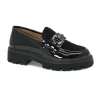 KEYS 10037 black nero donna mocassino morsetto vernice carrarmato