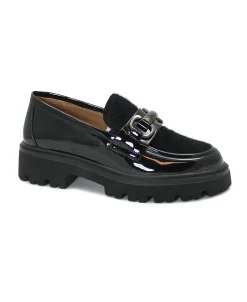 KEYS 10037 black nero donna mocassino morsetto vernice carrarmato