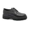 KEYS 8670 black nero scarpe donna pelle francesina lacci