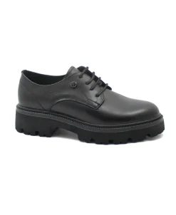 KEYS 8670 black nero scarpe donna pelle francesina lacci