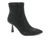 KEYS 8770 black nero tessuto strass scarpe donna stivaletto mid tacco 6,5