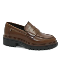 KEYS 9900 browne marrone donna mocassino college pelle carrarmato