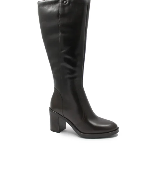 KEYS 9982 dark brown marrone stivali donna zip tacco