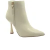 KEYS 7243 panna bianco scarpe donna stivaletto tronchetto tacco punta zip