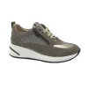 KEYS 8352 taupe beige scarpe sneakers donna lacci zeppa zip