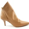 LATIKA 9211 teak rosa scarpe donna tronchetto tacco punta zip pelle