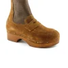 LATIKA 41018C marrone cuoio scarpe donna stivaletto zoccolo elastico pelle