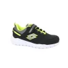LOTTO 214870 SPACEBREEZE JR all black giallo fluo scarpe bambino sneakers ginnastica strappo + elastici
