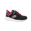 LOTTO 214870 SPACEBREEZE JR all black fucsia fluo scarpe bambina sneakers ginnastica strappo + elastici