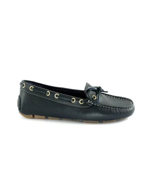 MANILA 7502 mousse blu scarpe donna mocassini pelle made in italy
