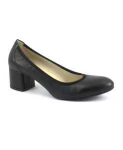 MELLUSO D100D nero scarpe donna decolletè tacco pelle