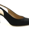 MELLUSO D134L nero scarpe donna glitter decolletè sandalo punta chiusa