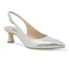 MELLUSO D166W argento scarpe donna decolletè sandalo punta chiusa pelle