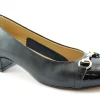 MELLUSO N546 blu notte scarpe donna decolletè tacco morsetto pelle ballerina