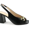 MELLUSO S420 nero scarpe donna sandali tacco pelle morsetto elastico