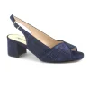 MELLUSO S634 notte blu scarpe donna sandali tacco fibbia tessuto glitter
